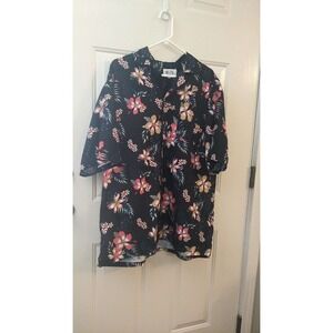Uzzi Amphibious Gear Hibiscus Print Button Front Hawaiian Shirt Sz XL, preowned